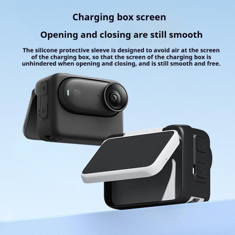 For Insta360 GO 3S Camera Charging Case Silicone Case with Lens Cap & Strap (Black) - free shipping - PMC TechLife - Order now!