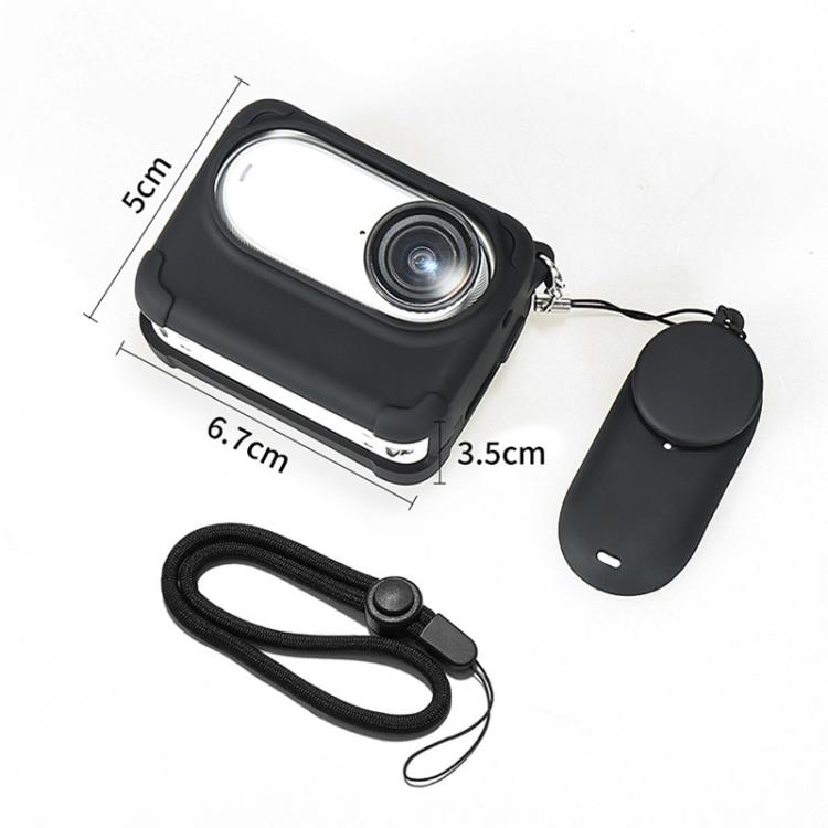 For Insta360 GO 3S Camera Charging Case Silicone Case with Lens Cap & Strap (Black) - free shipping - PMC TechLife - Order now!