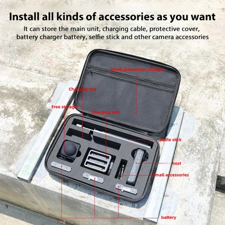 For Insta360 X4 / X5 Carrying Case Portable Storage Bag, Size:33.4 x 24 x 6.7cm (Grey) - free shipping - PMC TechLife - Order now!