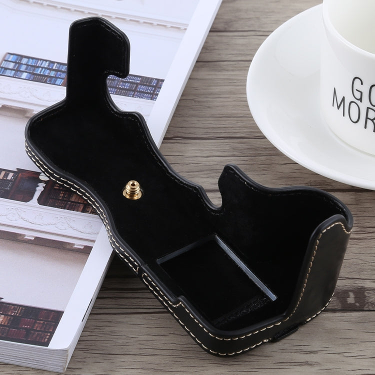 1/4 inch Thread PU Leather Camera Half Case Base for FUJIFILM X-H1 (Black) - free shipping - PMC TechLife - Order now!