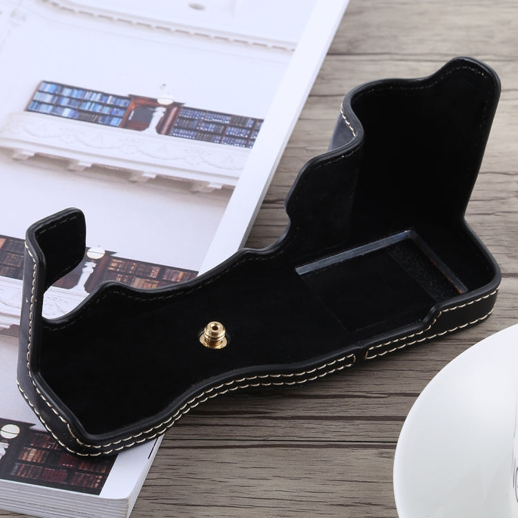 1/4 inch Thread PU Leather Camera Half Case Base for FUJIFILM X-H1 (Black) - free shipping - PMC TechLife - Order now!