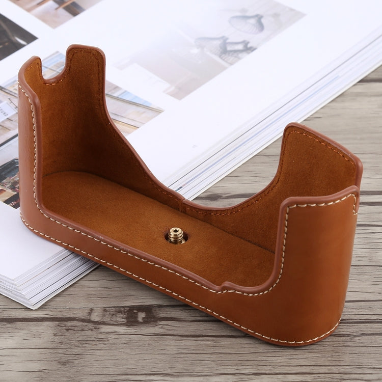 1/4 inch Thread PU Leather Camera Half Case Base for Leica M9 (Brown) - free shipping - PMC TechLife - Order now!