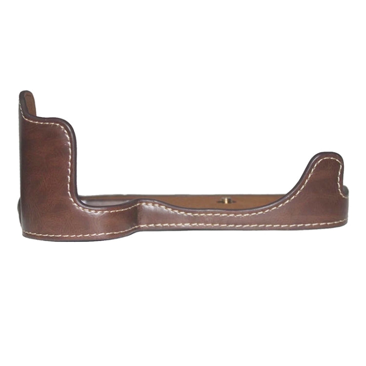 1/4 inch Thread PU Leather Camera Half Case Base for Canon EOS 80D / 70D(Coffee) - Half Case by PMC TechLife | Online Shopping South Africa | PMC TechLife | Buy Now Pay Later Mobicred