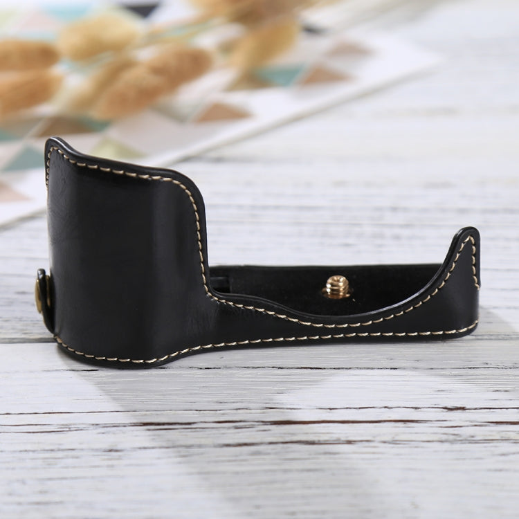 1/4 inch Thread PU Leather Camera Half Case Base for Sony ILCE-5100 / A5100(Black) - free shipping - PMC TechLife - Order now!