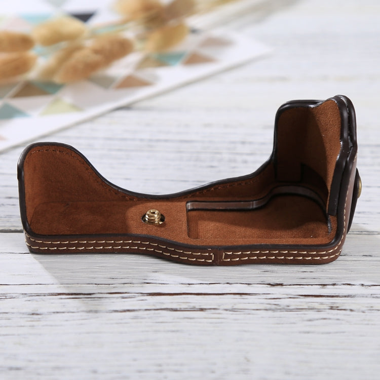 1/4 inch Thread PU Leather Camera Half Case Base for Canon EOS M3(Coffee) - free shipping - PMC TechLife - Order now!