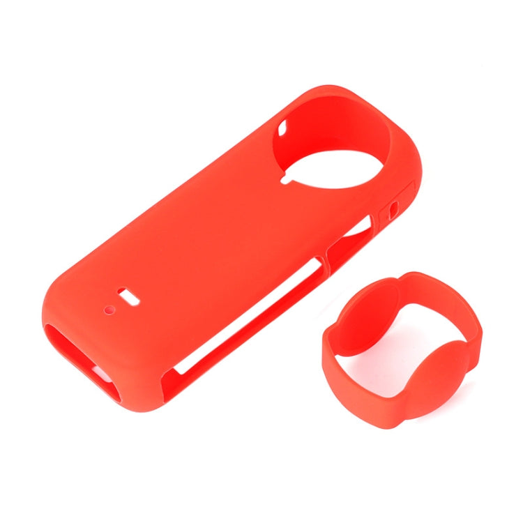 For Insta360 X4 Silicone Protective Case with Lens Cover (Red) - Case & Bags by PMC TechLife | Online Shopping South Africa | PMC TechLife | Buy Now Pay Later Mobicred