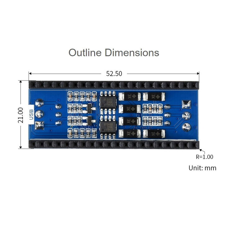 Waveshare 2-Channel RS485 Module for Raspberry Pi Pico, SP3485 Transceiver, UART To RS485 - Modules Expansions Accessories by WAVESHARE | Online Shopping South Africa | PMC Jewellery | Buy Now Pay Later Mobicred