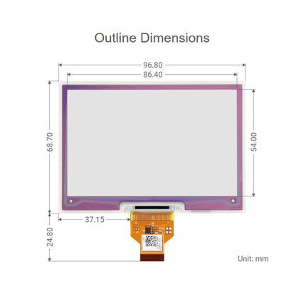 Waveshare 4.01 inch  ACeP 640x400 Pixel 7-Color E-Paper E-Ink Raw Display, without PCB - Modules Expansions Accessories by WAVESHARE | Online Shopping South Africa | PMC Jewellery | Buy Now Pay Later Mobicred