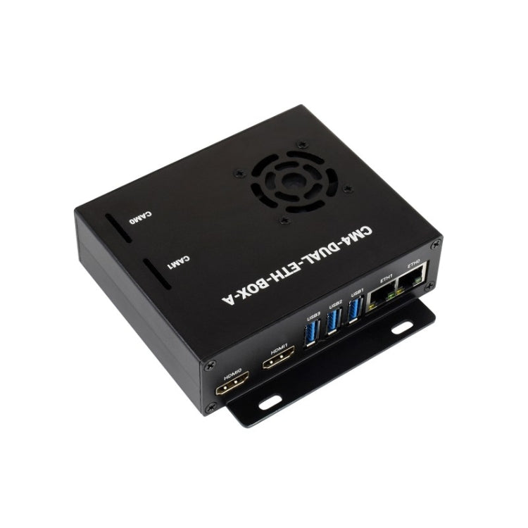 Waveshare Dual Gigabit Ethernet Mini-Computer with Metal Case & Cooling Fan for Raspberry Pi CM4(US Plug) - Mini PC Accessories by WAVESHARE | Online Shopping South Africa | PMC Jewellery | Buy Now Pay Later Mobicred