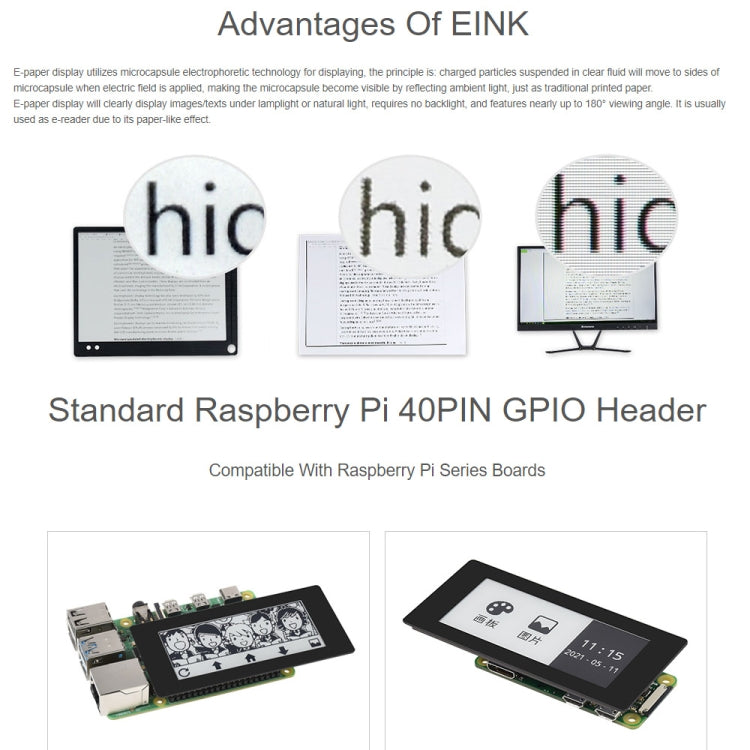 Waveshare 2.9 inch 296 x 128 Pixel 5-Points Capacitive Touch Black / White E-Paper E-Ink Display HAT for Raspberry Pi Pico, SPI Interface - free shipping - PMC Jewellery - Order now!