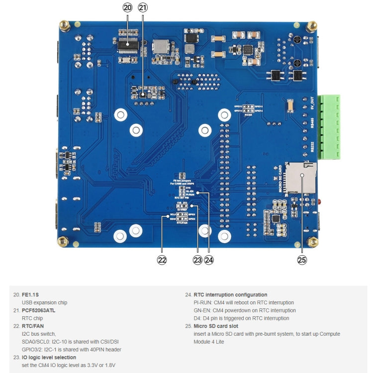 Waveshare Compute Module IO Board with PoE Feature (Type B) for Raspberry Pi all Variants of CM4 - LCD & LED Display Module by WAVESHARE | Online Shopping South Africa | PMC Jewellery | Buy Now Pay Later Mobicred