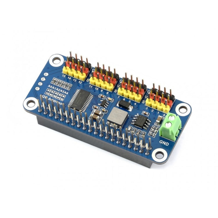 Waveshare 16-Channel 12-bit I2C Servo Driver HAT for Raspberry Pi - Sockets Adapters Accessories by WAVESHARE | Online Shopping South Africa | PMC Jewellery | Buy Now Pay Later Mobicred