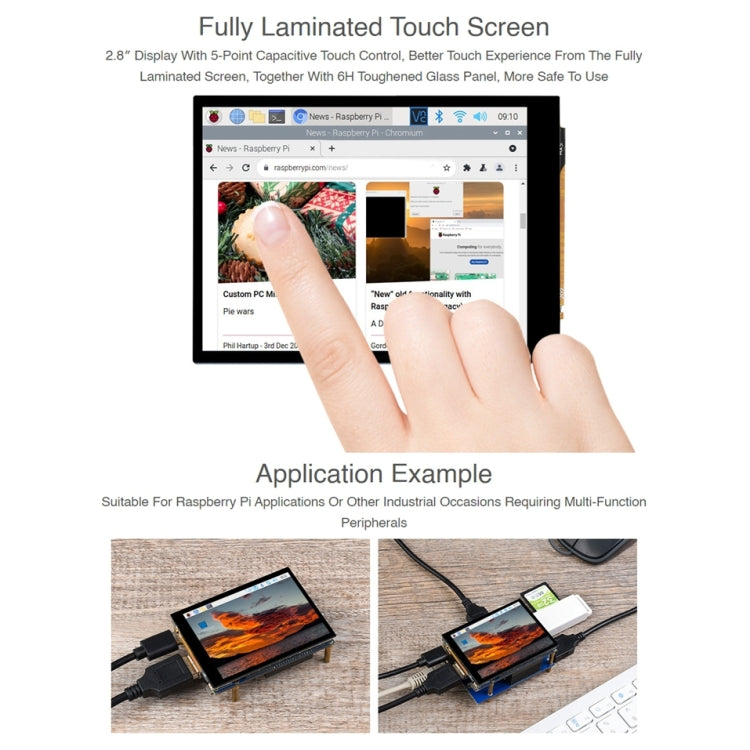 Waveshare 2.8 inch Touch Screen Expansion Fully Laminated Display For Raspberry Pi CM4 - Modules Expansions Accessories by WAVESHARE | Online Shopping South Africa | PMC Jewellery | Buy Now Pay Later Mobicred