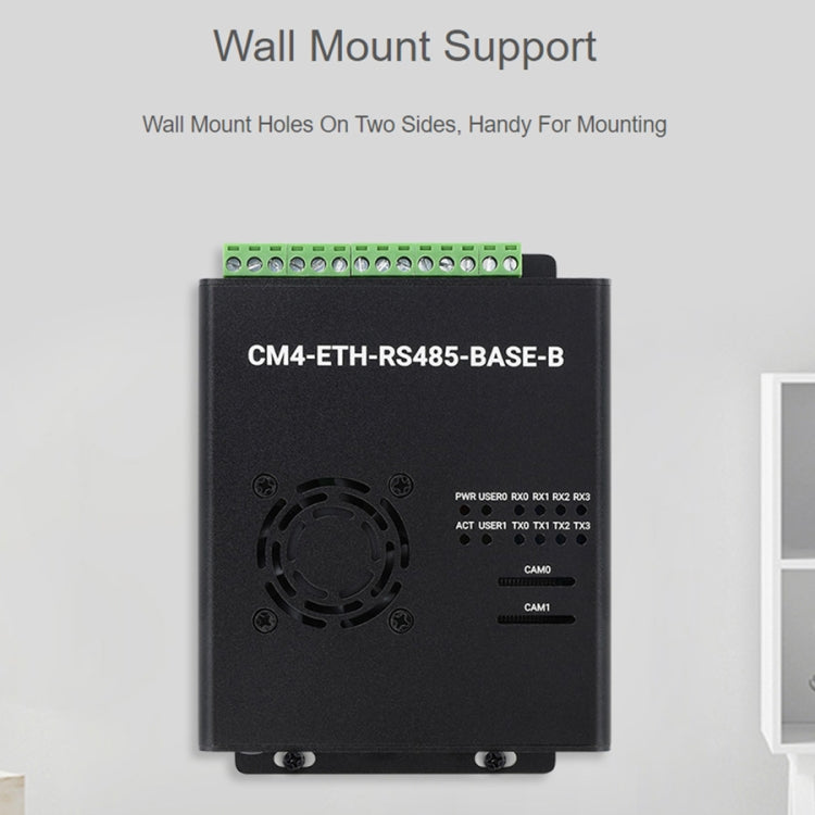 Waveshare Dual ETH Mini-Computer for Raspberry Pi CM4, Gigabit Ethernet, 4CH Isolated RS485(EU Plug) - free shipping - PMC Jewellery - Order now!