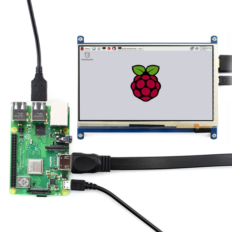 WAVESHARE 7 Inch HDMI LCD (C) 1024x600 Touch Screen  for Raspberry Pi with Bicolor Case - free shipping - PMC Jewellery - Order now!