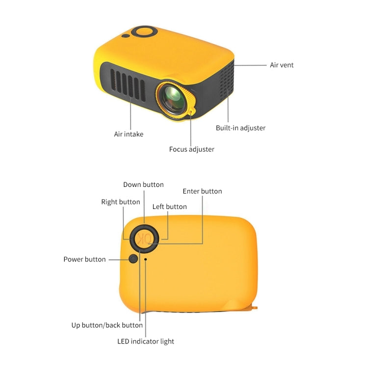 A2000 Portable Projector 800 Lumen LCD Home Theater Video Projector, Support 1080P, UK Plug (Black) - LED Projector by PMC Jewellery | Online Shopping South Africa | PMC Jewellery | Buy Now Pay Later Mobicred