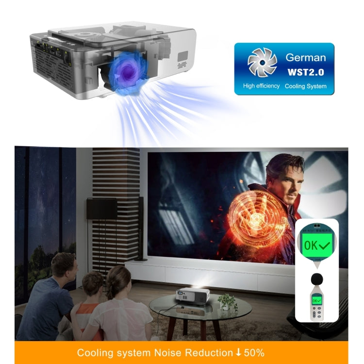 T6 2000ANSI Lumens 1080P LCD Mini Theater Projector, Phone Version, UK Plug(Silver) - LED Projector by PMC Jewellery | Online Shopping South Africa | PMC Jewellery | Buy Now Pay Later Mobicred