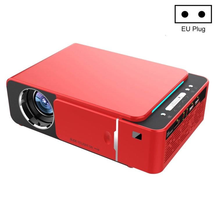 T6 2000ANSI Lumens Mini Theater Projector, Android 7.1 RK3128 Quad Core, 1GB+8GB, EU Plug(Red) - LED Projector by PMC Jewellery | Online Shopping South Africa | PMC Jewellery | Buy Now Pay Later Mobicred