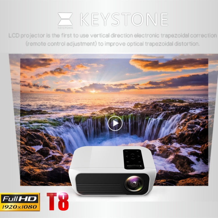 T8 1920x1080 Portable Home Theater Office Full HD Mini LED Projector with Remote Control, Built-in Speaker, Support USB / HDMI / AV / IR, Same Screen Version - LED Projector by PMC Jewellery | Online Shopping South Africa | PMC Jewellery | Buy Now Pay Later Mobicred