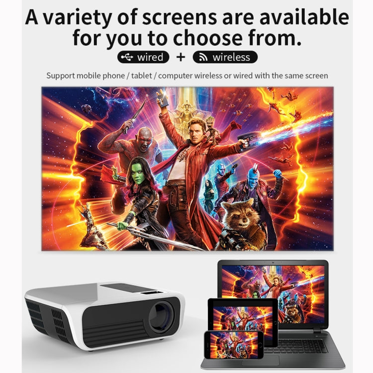 T500 1920x1080 3000LM Mini LED Projector Home Theater, Support HDMI & AV & VGA & USB & TF, Mobile Phone Version (White) - LED Projector by PMC Jewellery | Online Shopping South Africa | PMC Jewellery | Buy Now Pay Later Mobicred