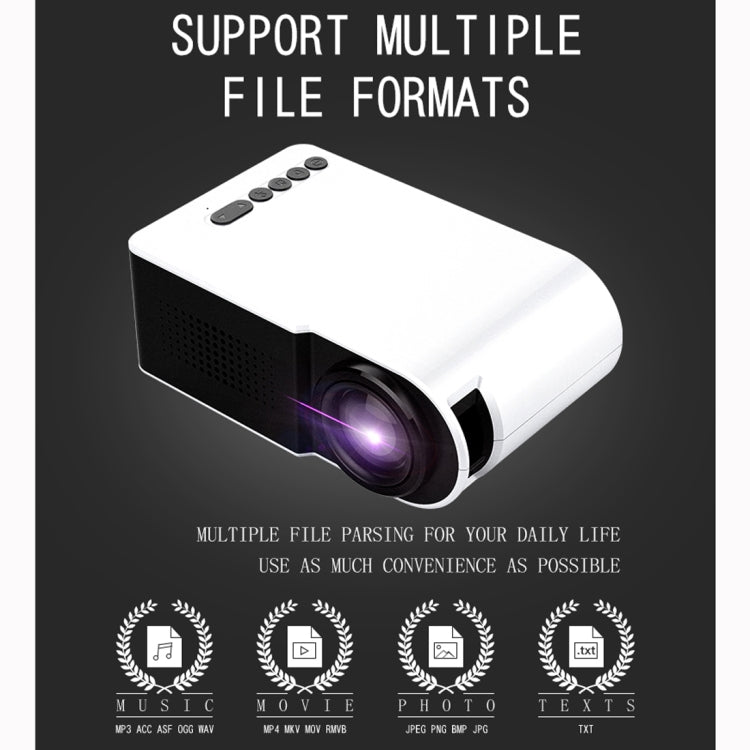 YG210 320x240 400-600LM Mini LED Projector Home Theater, Support HDMI & AV & SD & USB, General Version (White) - LED Projector by PMC Jewellery | Online Shopping South Africa | PMC Jewellery | Buy Now Pay Later Mobicred