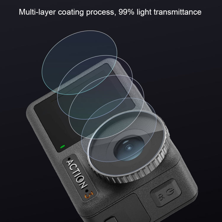 For DJI Osmo Action 3 3-in-1 Lens Front and Back Screen Diamond Explosion-proof Film - Protective Film & Stickers by PMC TechLife | Online Shopping South Africa | PMC TechLife | Buy Now Pay Later Mobicred