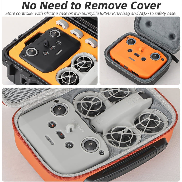 For DJI Neo / Mini 4 Pro / RC-N3 / RC-N2 / RC-N1 Sunnylife Controller Protective Cover Silicone Case with Neck Strap (Black) - free shipping - PMC TechLife - Order now!