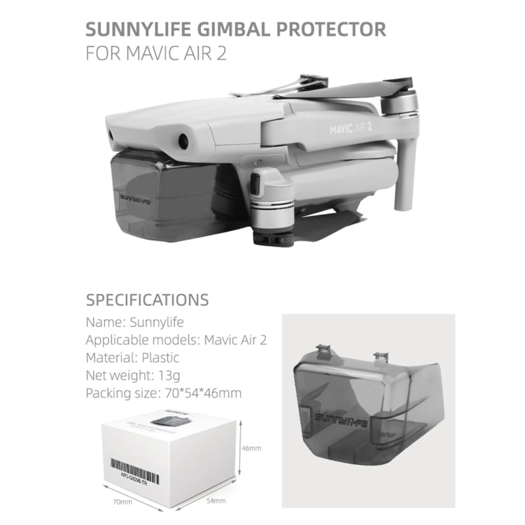 Sunnylife For DJI Mavic Air 2 Camera Lens Protective Cover Hood (Grey) - Other by Sunnylife | Online Shopping South Africa | PMC TechLife | Buy Now Pay Later Mobicred