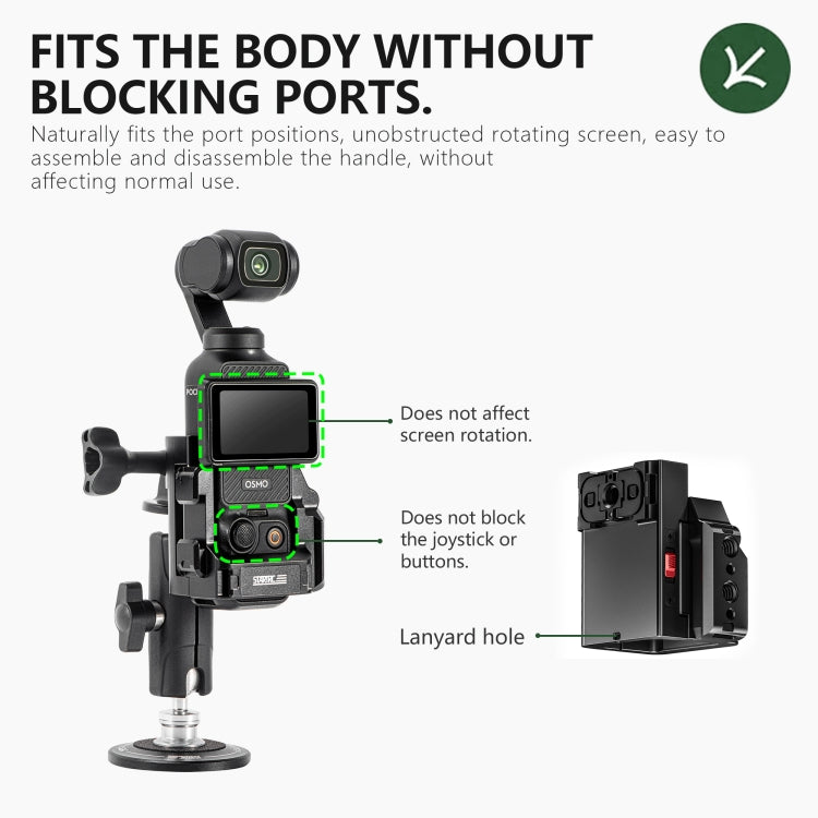 For DJI OSMO Pocket 3 STARTRC Metal Protection Frame Cage Expansion Adapter Bracket (Black) - free shipping - PMC TechLife - Order now!