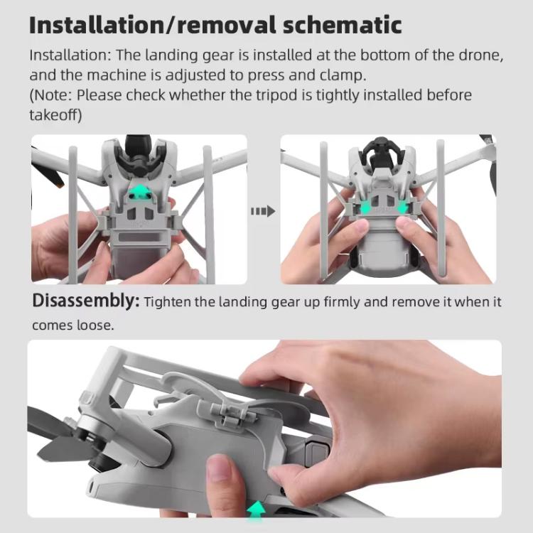 For DJI Mini 3 / 3 Pro BRDRC Folding Heightened Landing Gear Training Rack (Grey) - free shipping - PMC TechLife - Order now!