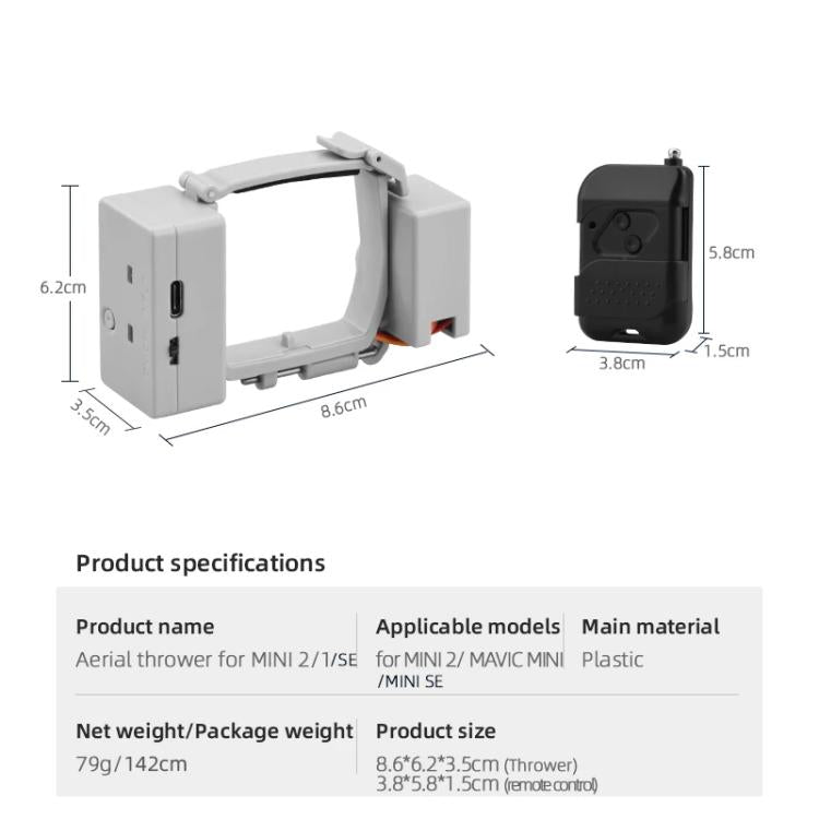 For DJI Mini 2 / Mavic Mini Air-Dropping System Thrower Parabolic (Grey) - free shipping - PMC TechLife - Order now!