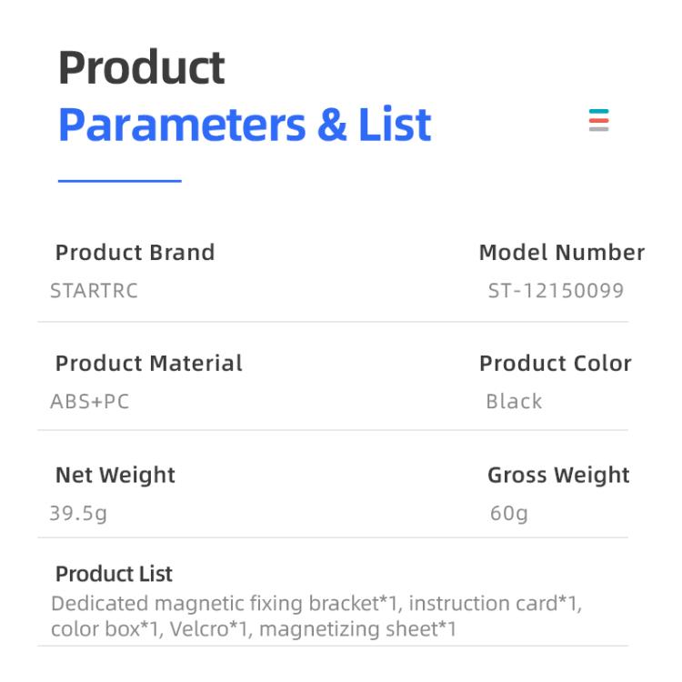 For DJI Osmo Pocket 3 STARTRC Folding Magnetic Mount Base Fixed Bracket (Black) - free shipping - PMC TechLife - Order now!