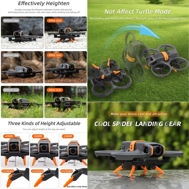 For DJI AVATA 2 Sunnylife LG797 Landing Gear Extensions Heightened Spider Gears Support Leg (Orange) -  by Sunnylife | Online Shopping South Africa | PMC Jewellery | Buy Now Pay Later Mobicred