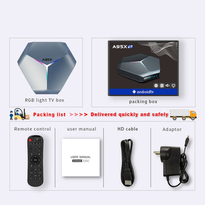 A95X F4 8K UHD Smart TV BOX Android 10.0 Media Player with Remote Control, Amlogic S905X4 Quad Core Cortex-A55 up to 2.0GHz, RAM: 4GB, ROM: 32GB, 2.4GHz/5GHz WiFi, Bluetooth, EU Plug(Metallic Blue) - Amlogic S905 by PMC Jewellery | Online Shopping South Africa | PMC Jewellery | Buy Now Pay Later Mobicred