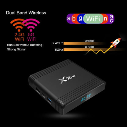 X96 Air 8K Smart TV BOX Android 9.0 Media Player with Remote Control, Quad-core Amlogic S905X3, RAM: 2GB, ROM: 16GB, Dual Band WiFi, EU Plug - Amlogic S905 by PMC Jewellery | Online Shopping South Africa | PMC Jewellery | Buy Now Pay Later Mobicred