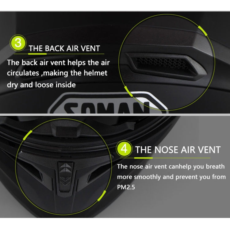 Soman 955 Skyeye Motorcycle Full / Open Face Bluetooth Helmet Headset Full Face, Supports Answer / Hang Up Calls(Black Blue) - free shipping - PMC TechLife - Order now!