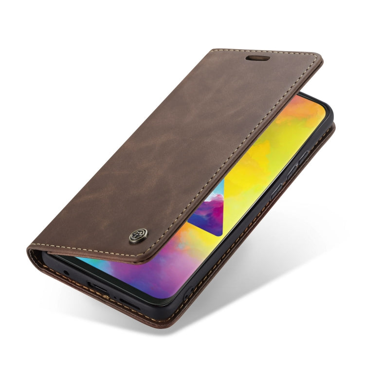 CaseMe-013 Multifunctional Horizontal Flip Leather Case with Card Slot & Holder for Galaxy M20(Coffee) - Galaxy Phone Cases by CaseMe | Online Shopping South Africa | PMC Jewellery | Buy Now Pay Later Mobicred