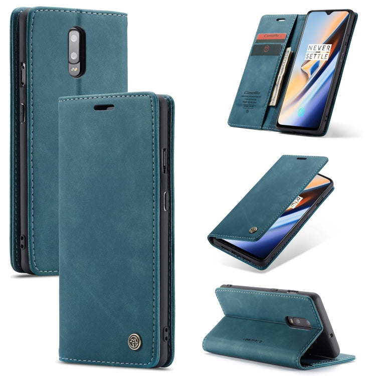 CaseMe-013 Multifunctional Horizontal Flip Leather Case with Card Slot & Holder for OnePlus 7(Blue) - OnePlus Cases by CaseMe | Online Shopping South Africa | PMC Jewellery | Buy Now Pay Later Mobicred