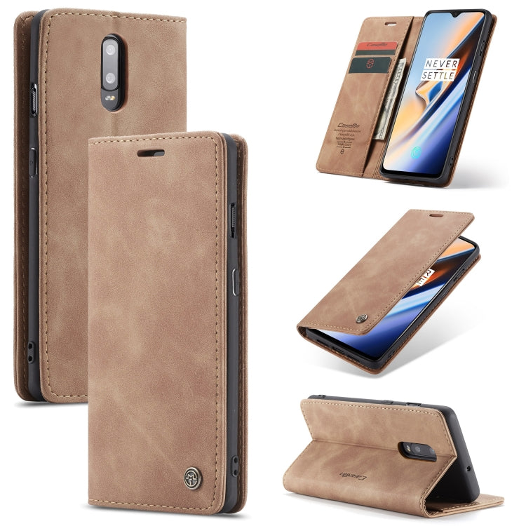 CaseMe-013 Multifunctional Horizontal Flip Leather Case with Card Slot & Holder for OnePlus 7(Brown) - OnePlus Cases by CaseMe | Online Shopping South Africa | PMC Jewellery | Buy Now Pay Later Mobicred