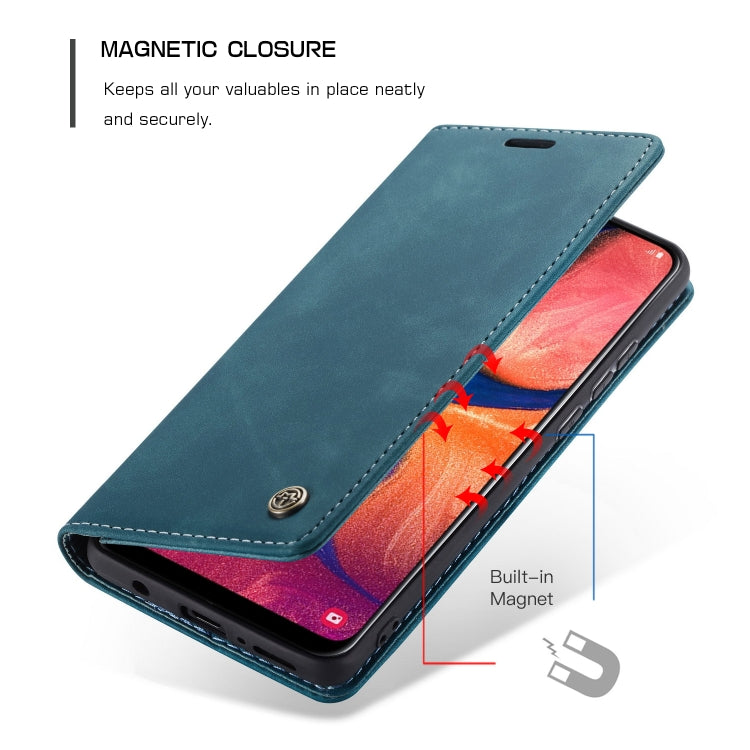 CaseMe-013 Multi-functional Retro Frosted Horizontal Flip Leather Case with Card Slot & Holder & Wallet For Galaxy A20e(Blue) - Galaxy Phone Cases by CaseMe | Online Shopping South Africa | PMC Jewellery | Buy Now Pay Later Mobicred