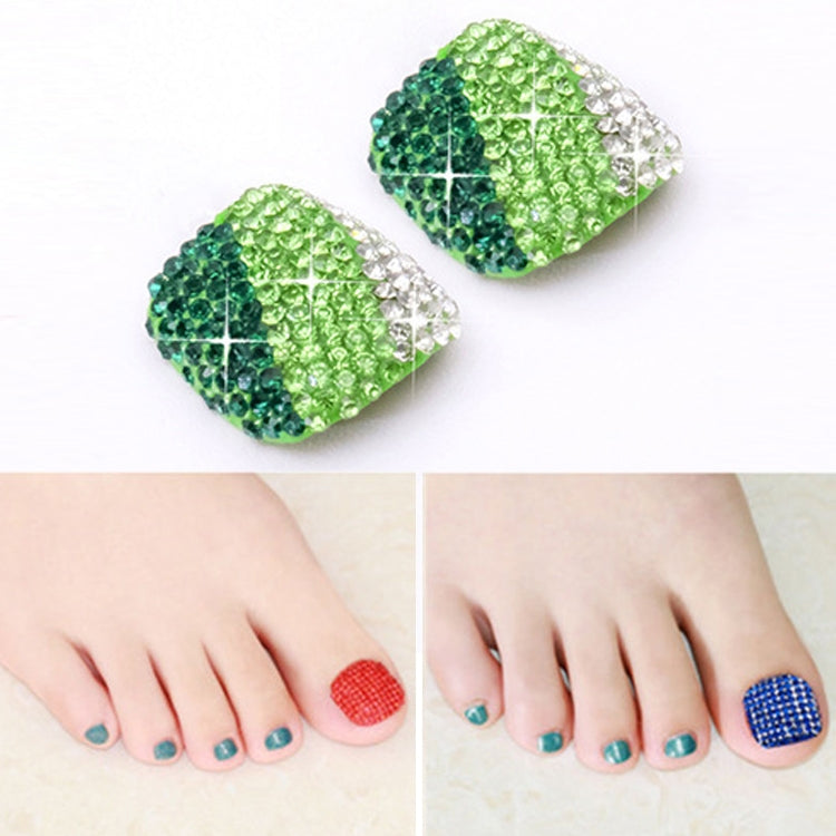 2 PCS Crystal Fake Nail Art Tips Rhinestone Full Cover Toenails Decals Stickers(NO:16) - Nail Stickers by PMC Jewellery | Online Shopping South Africa | PMC Jewellery | Buy Now Pay Later Mobicred