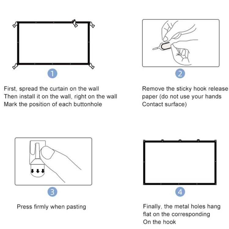 Folding Milk Silk Polyester Projector Film Curtain, Size:72 inch (16:9) Projection Area: 159 x 90cm - Film Curtains by PMC Jewellery | Online Shopping South Africa | PMC Jewellery | Buy Now Pay Later Mobicred