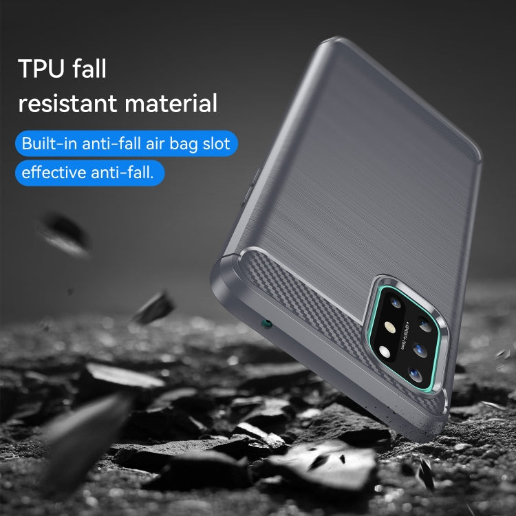 For OnePlus 8T Brushed Texture Carbon Fiber TPU Case (Grey) - OnePlus Cases by PMC TechLife | Online Shopping South Africa | PMC TechLife | Buy Now Pay Later Mobicred