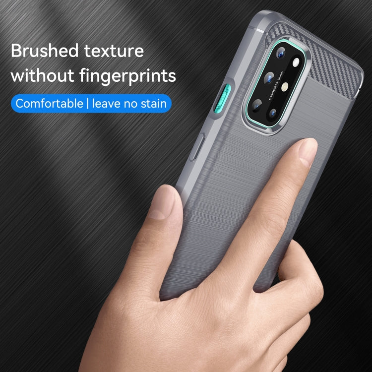 For OnePlus 8T Brushed Texture Carbon Fiber TPU Case (Grey) - OnePlus Cases by PMC TechLife | Online Shopping South Africa | PMC TechLife | Buy Now Pay Later Mobicred