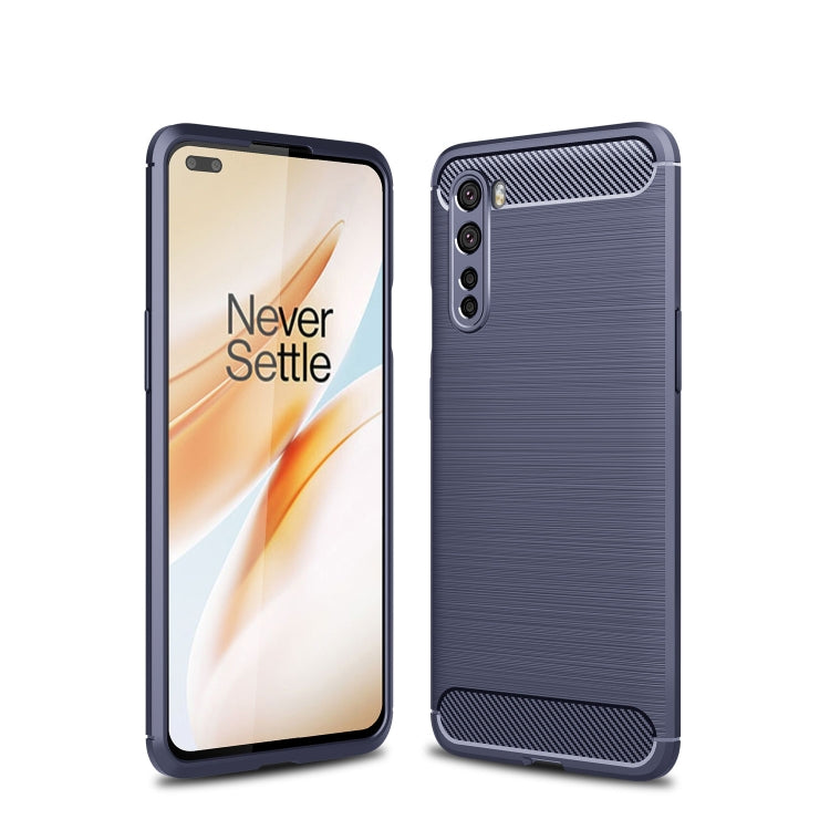 For OnePlus Nord Brushed Texture Carbon Fiber TPU Case(Navy Blue) - OnePlus Cases by PMC Jewellery | Online Shopping South Africa | PMC Jewellery