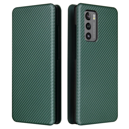 For LG Wing 5G Carbon Fiber Texture Horizontal Flip TPU + PC + PU Leather Case with Card Slot(Green) - LG by PMC Jewellery | Online Shopping South Africa | PMC Jewellery | Buy Now Pay Later Mobicred