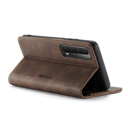 For Huawei P Smart 2021 CaseMe-013 Multifunctional Retro Frosted Horizontal Flip Leather Case with Card Slot & Holder & Wallet(Coffee) - Huawei Cases by CaseMe | Online Shopping South Africa | PMC Jewellery | Buy Now Pay Later Mobicred