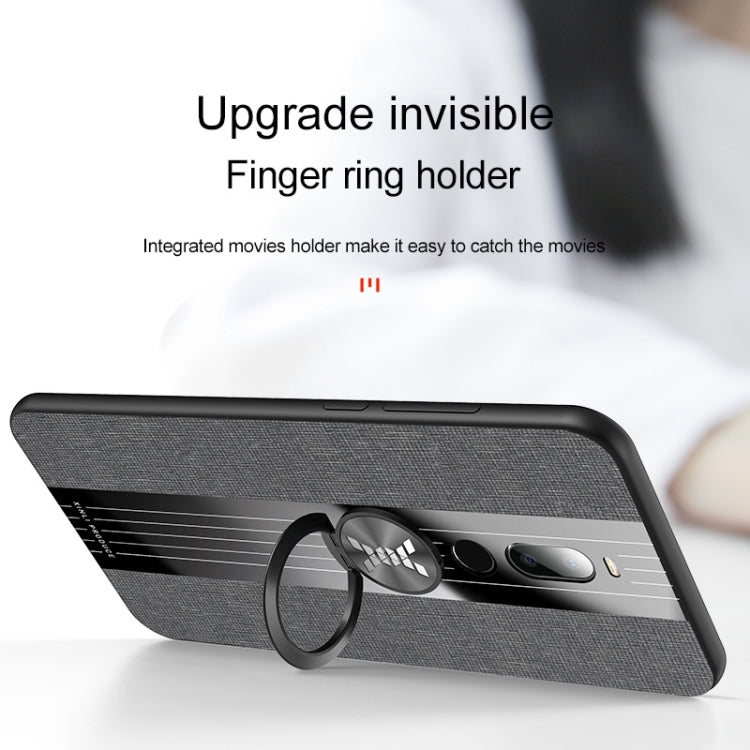 For Meizu Note 8 XINLI Stitching Cloth Texture Shockproof TPU Protective Case with Ring Holder(Grey) - More Brand by XINLI | Online Shopping South Africa | PMC Jewellery | Buy Now Pay Later Mobicred