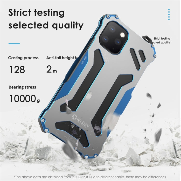 For iPhone 11 R-JUST Shockproof Dustproof Armor Metal Protective Case(Blue) - iPhone 11 Cases by R-JUST | Online Shopping South Africa | PMC TechLife | Buy Now Pay Later Mobicred