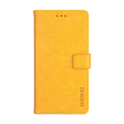 For HTC Desire 21 Pro 5G idewei Crazy Horse Texture Horizontal Flip Leather Case with Holder & Card Slots & Wallet(Yellow) - HTC by idewei | Online Shopping South Africa | PMC Jewellery | Buy Now Pay Later Mobicred